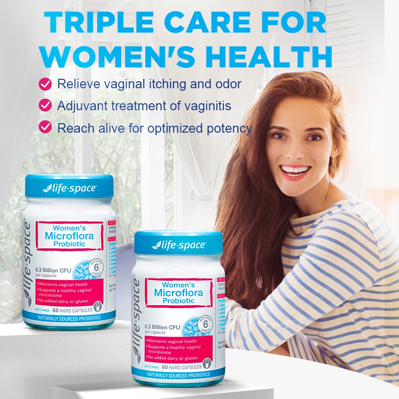 Viên uống men vi sinh dành cho phụ nữ Life space women's microflora probiotic 60 viên của Úc