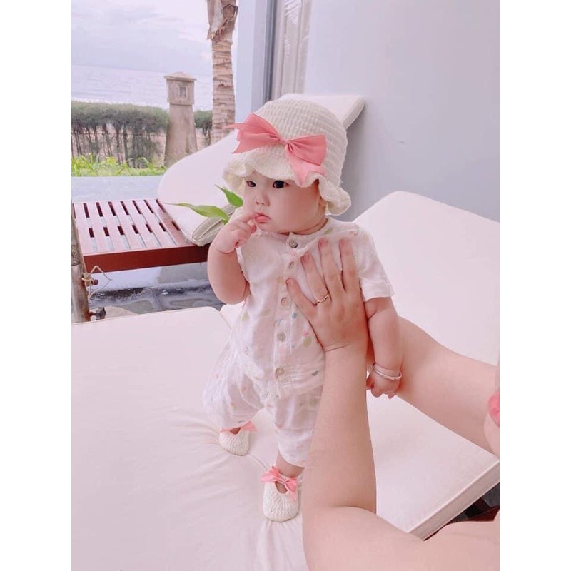 Sét giày mũ cho bé  giày đính ngọc