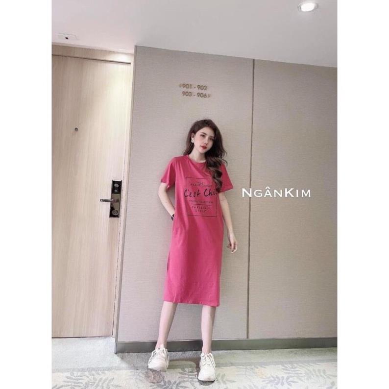 Đầm suông nữ in Cest chic . đầm form rộng