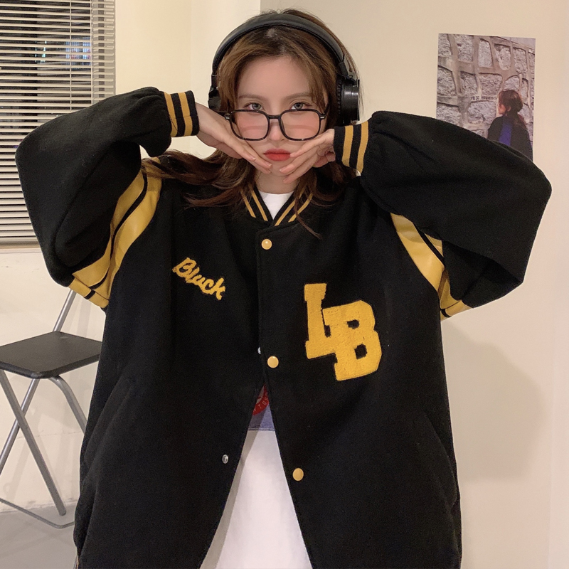 Áo bomber nữ form rộng Áo khoác bomber nữ form rộng nỉ  kiểu bóng chày unisex hàn quốc ulzzang học sinh sinh viên un | BigBuy360 - bigbuy360.vn