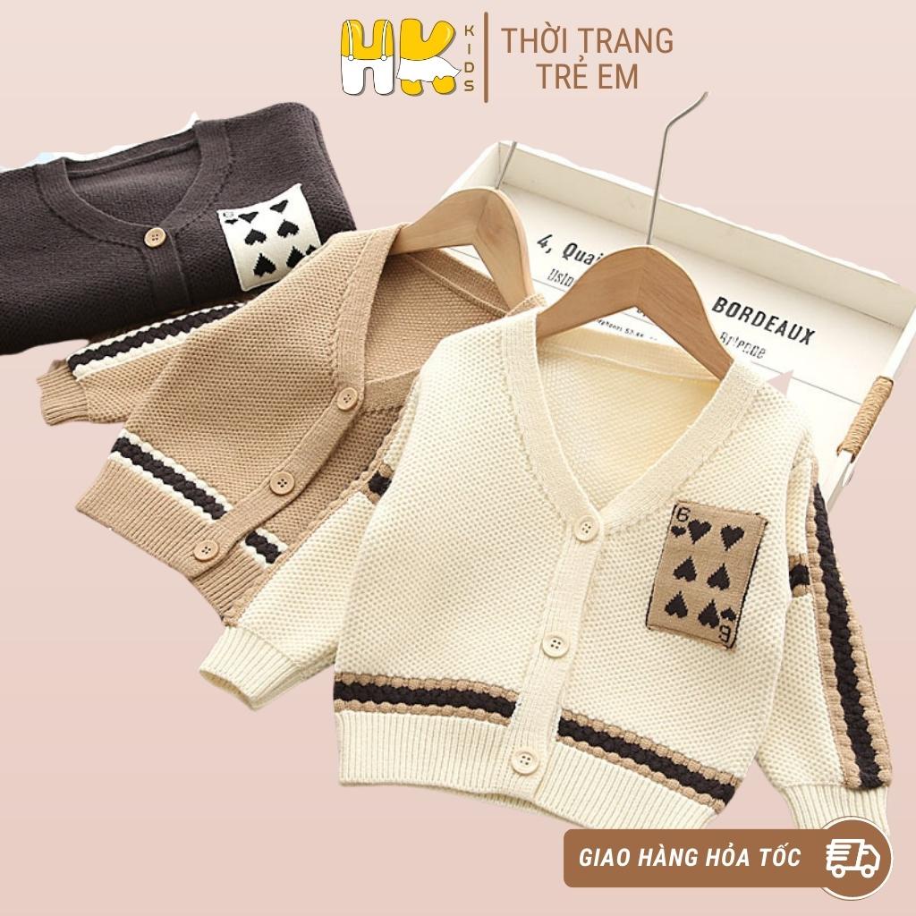 Áo khoác len cardigan cho bé HK KIDS cao cấp dài tay chất len mềm mịn đanh lì size cho bé từ 2 đến 6 tuổi (mã 9911)