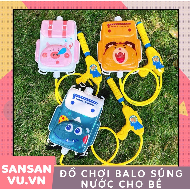 Đồ chơi balo súng bắn nước bằng nhựa cho bé trai bé gái