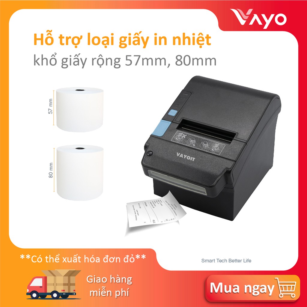 Máy in hoá đơn, máy in nhiệt, máy in bill 3 trong 1 Vprint thương hiệu Vayo