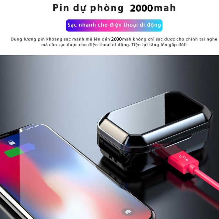 Tai nghe S1 LCD TWS Bluetooth 5.0 Kiềm Sạc Dự Phòng