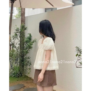Set áo bbd tơ + quần nâu (4379)