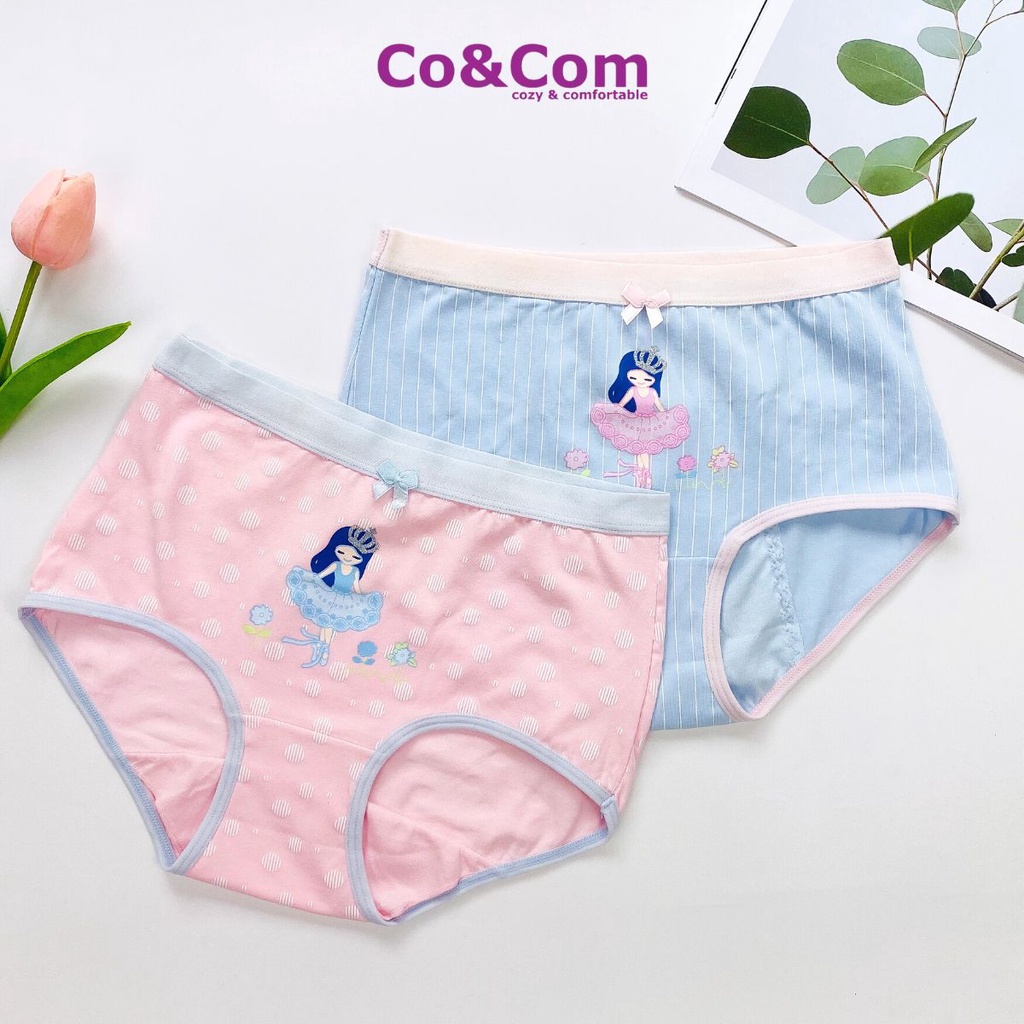 Set 2 Quần Lót Bé Gái Size Lớn 30-45 Kg Co&amp;Com CV70060 Cotton Cao Cấp Nhiều Mẫu Dễ Thương Mềm Mại