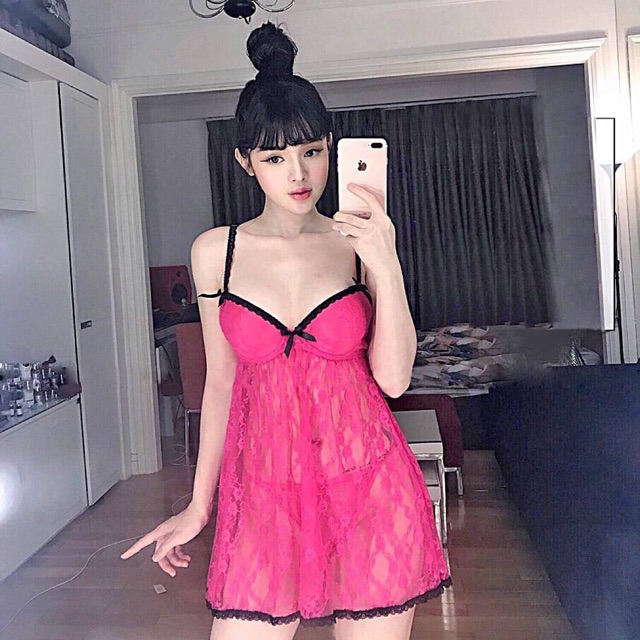 Váy ngủ ren-cúp ngực gọng