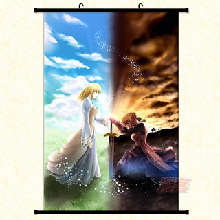 Poster vải anime Saber 40x60 - Fate Zero - tranh vải Fate Grand Order