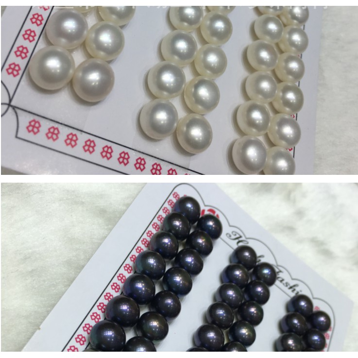 Hạt bán cầu 9 ly làm hoa tai