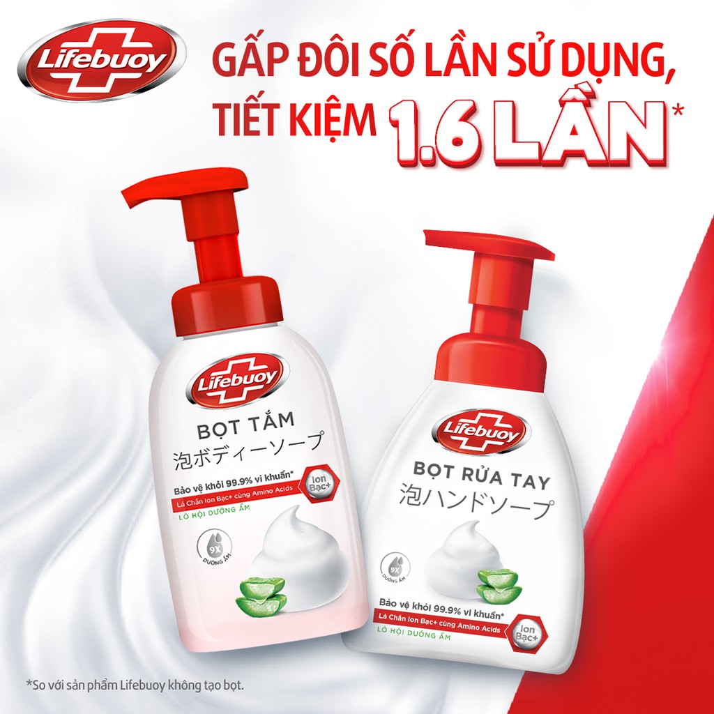 Bọt tắm dưỡng ẩm Lifebuoy hương Lô Hội 400ml