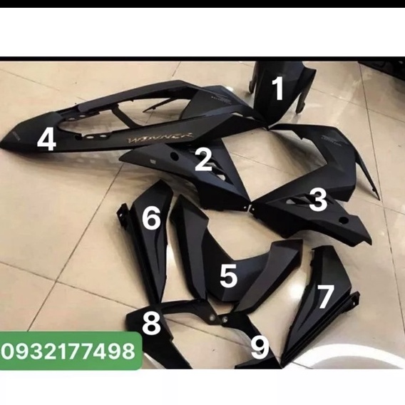 DÀN ÁO WINNER V1 ĐEN NHÁM TEM VÀNG  ZIN CHÍNH HÃNG HONDA