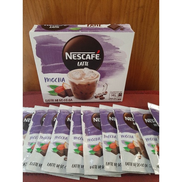 Hộp Nescaffe latte sữa hạt mocha latte vị socola