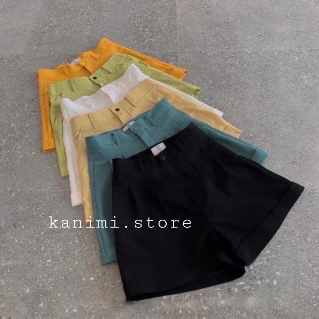 Quần short nữ gập gấu Kanimi vải tuyết mưa cực đẹp