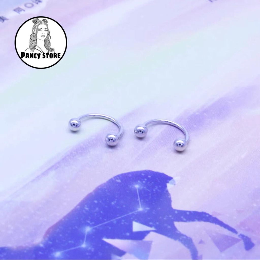 khuyên sụn vành tai bông tai titan cá tính chữ U phối bi Unisex