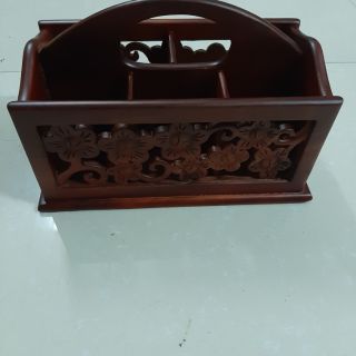 Hộp đựng bút, điều khiển bằng gỗ để bàn làm việc