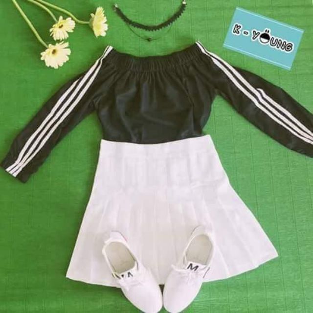 Áo trể vai sọc