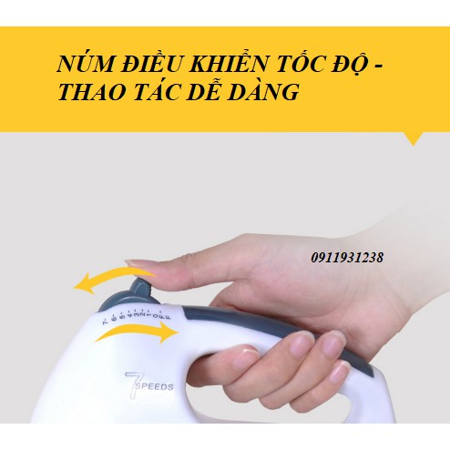 Máy Đánh Trứng Cầm Tay Mini Cao Cấp Với 7 Tốc Độ Cực Mạnh - Hoạt Động Êm Ái