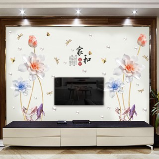 Decal dán tường Hoa đá 3D