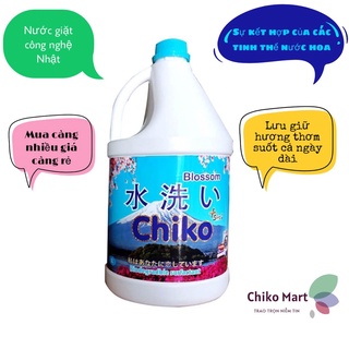 Nước giặt chiko xanh ⚡𝑭𝑹𝑬𝑬 𝑺𝑯𝑰𝑷⚡ nhật bản can 5l hương nước hoa cao cấp, giặt xả 5 in 1