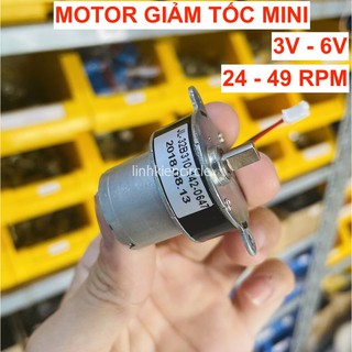 Motor giảm tốc mini 3V - 6V bánh răng kim loại mômen xoắn lớn 24 - 49 RPM - LK0368