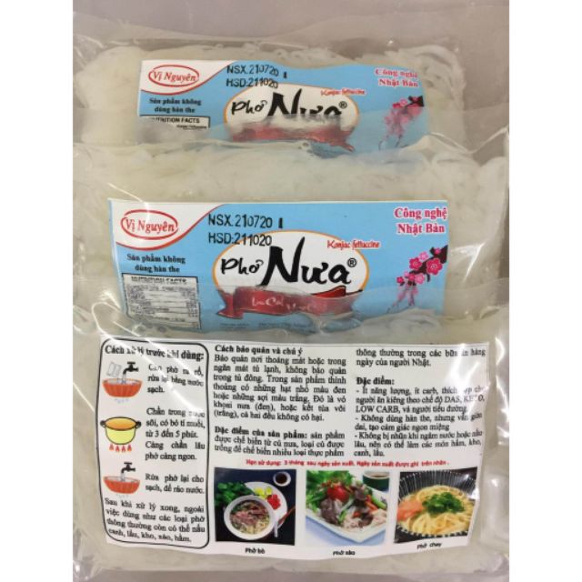 Phở nưa/miến nưa ko tinh bột Ăn kiêng Keto, Das, tiểu đường
