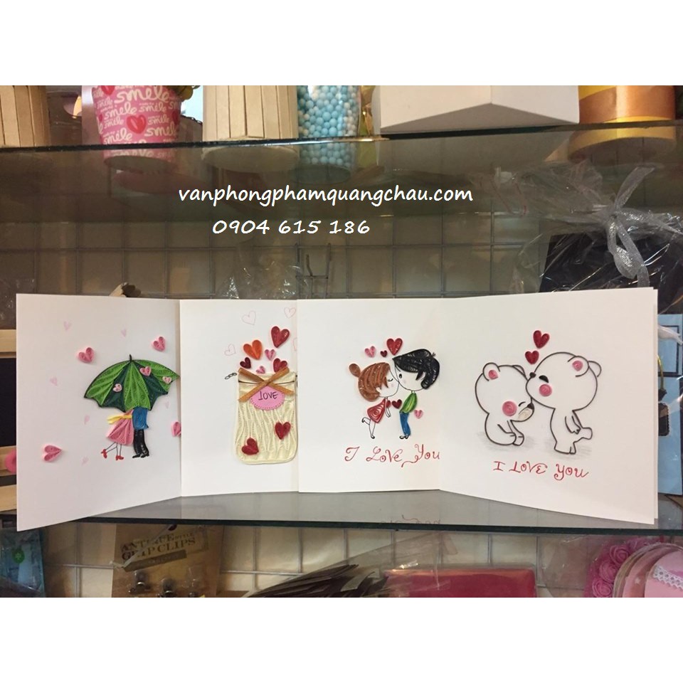 THIỆP QUILLING HANDMADE - 01 chiếc