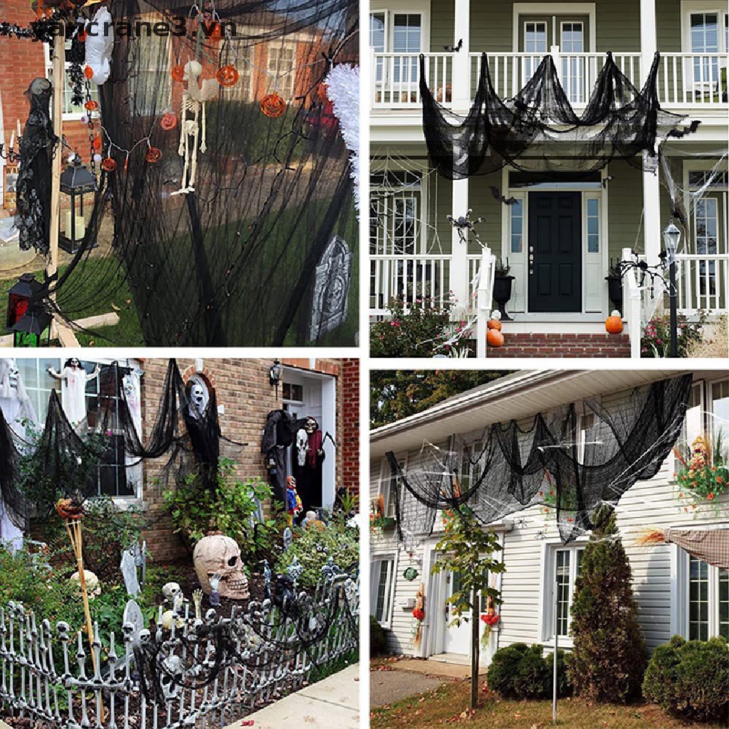Tấm Vải Gạc Màu Đen Cỡ Lớn 3.vn Trang Trí Nhà Cửa Dịp Halloween
