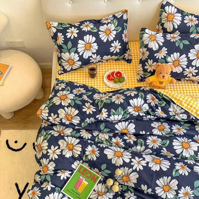 Bộ Chăn Ga Cotton Poly Emmidecor Mẫu hoa xuyến chi