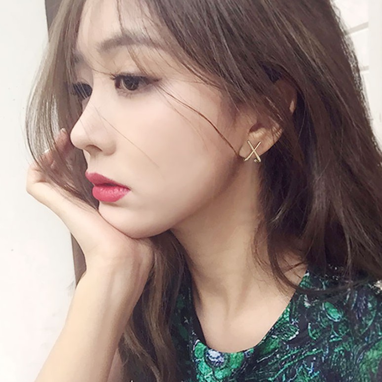 Bông Tai Chữ X Đơn Giản Theo Phong Cách Hàn Quốc A416