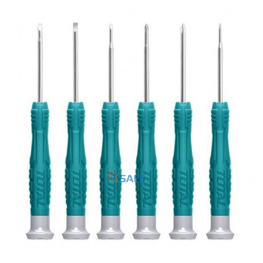Bộ 6 tua vít đồng hồ TOTAL THT250PS0601 sửa chữa linh kiện điện tử chất liệu hợp kim cứng