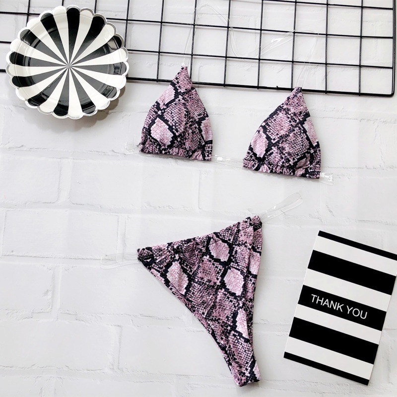 [BKN373] &lt;ÂU&gt; SET BIKINI DA RẮN QUAI TRONG QUẦN THONG/LỌT KHE