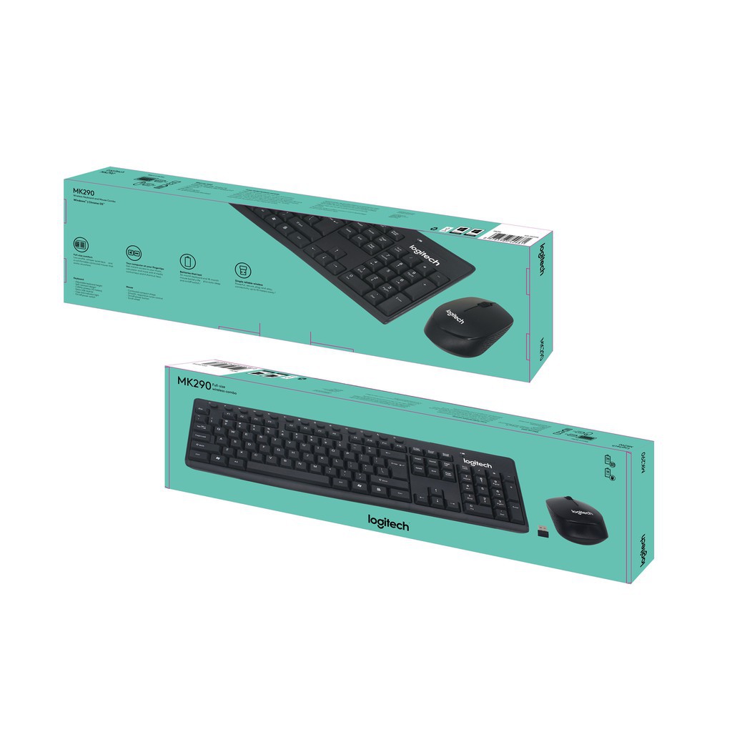 Combo Bàn phím và chuột không dây Logitech MK290