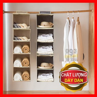 Túi vải tủ đựng quần áo 5 ngăn, tủ vải treo đựng đồ