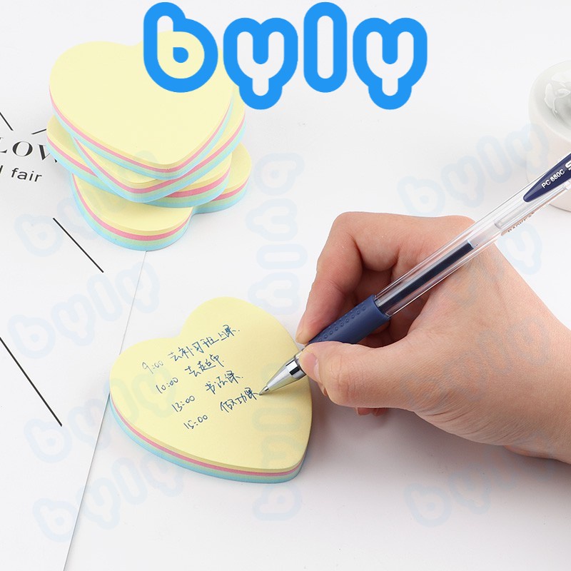 Giấy ghi chú hình trái tim 4 màu Pastel - Macaron Sticky Note 100 tờ TZ2006 - TZ2017