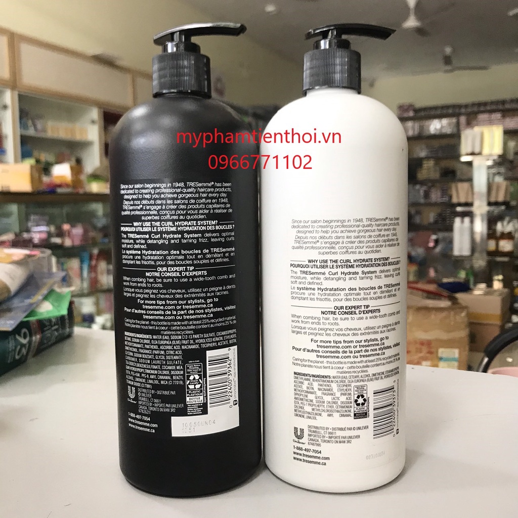 TRESemme Bộ Dầu Gội Xả 7X 828+828ml Đen Xanh Tóc Uốn