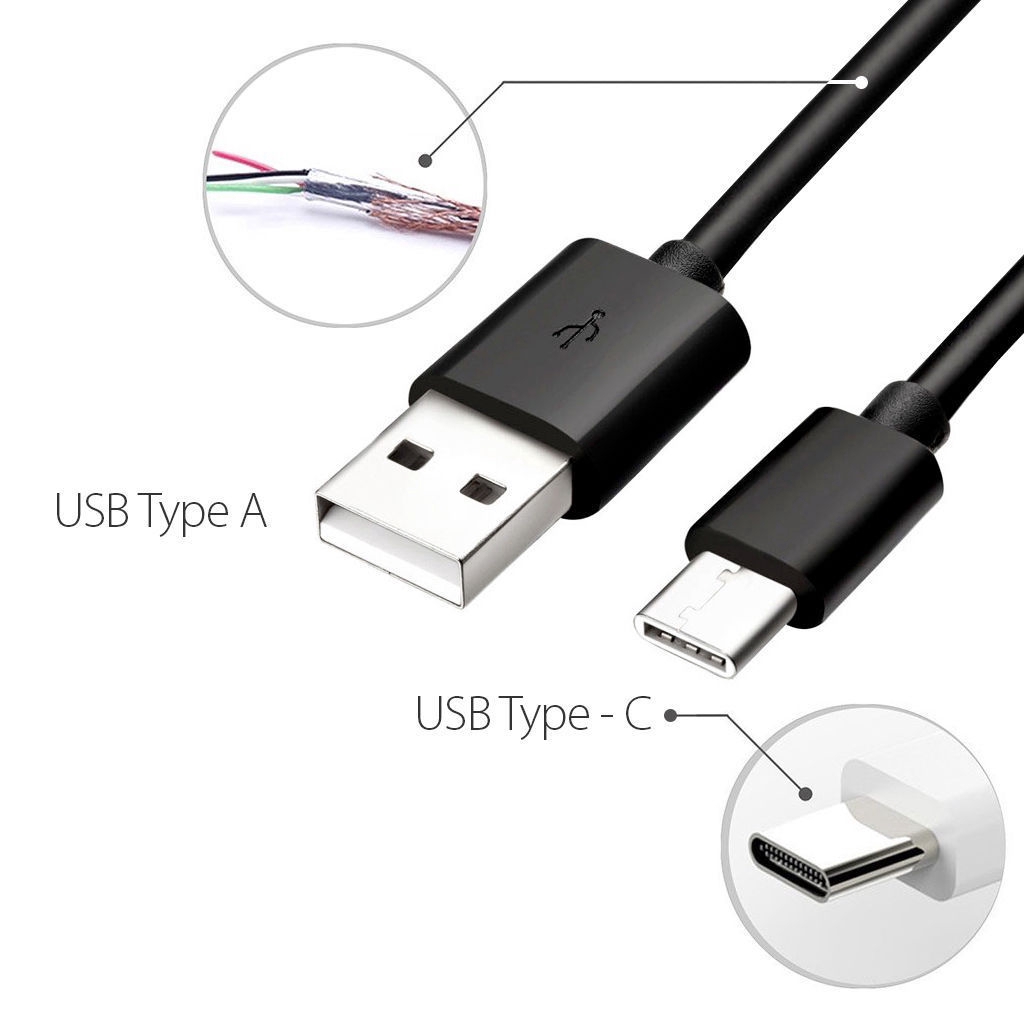 Cáp sạc dây dù dài 1-3m USB-C 3.1 Type C cho điện thoại Samsung Huawei