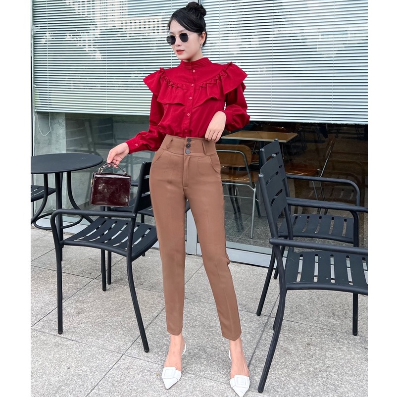 Quần Tây công sỡ nữ lưng cao💖SANG CHẢNH💖Quần tây dài  baggy