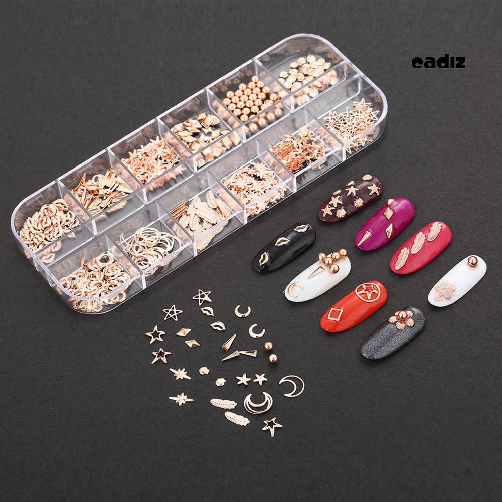 Hộp Phụ Kiện 3D Trang Trí Móng Tay 12 Kiểu Dáng