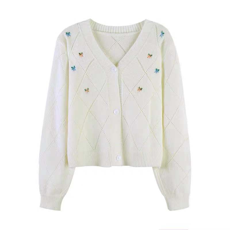 V-neck Long-sleeve Top Cardigan for Women's Fashion