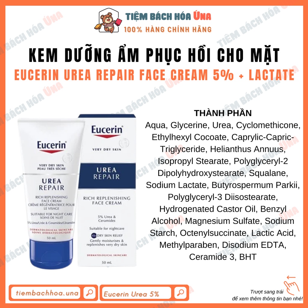 Kem dưỡng ẩm dành cho da khô Eucerin Dry Skin Relief Face Cream 5% Urea