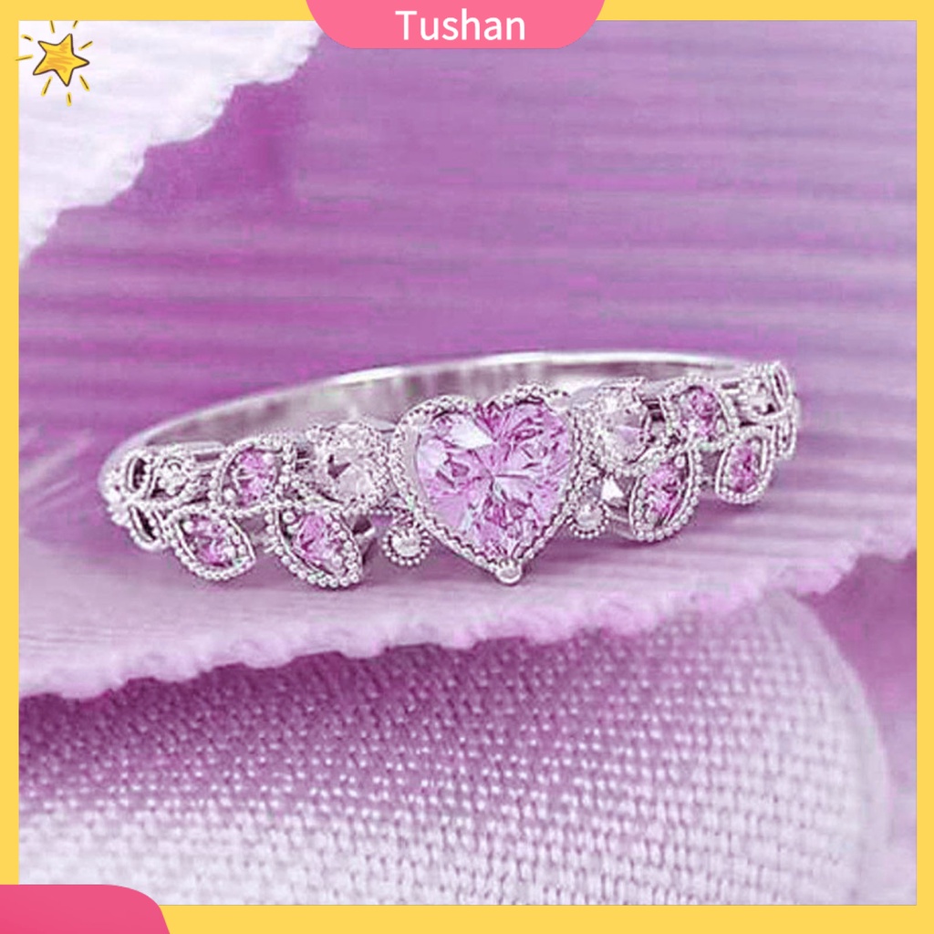 Nhẫn đính hôn mạ điện nhẹ đính đá tinh tế