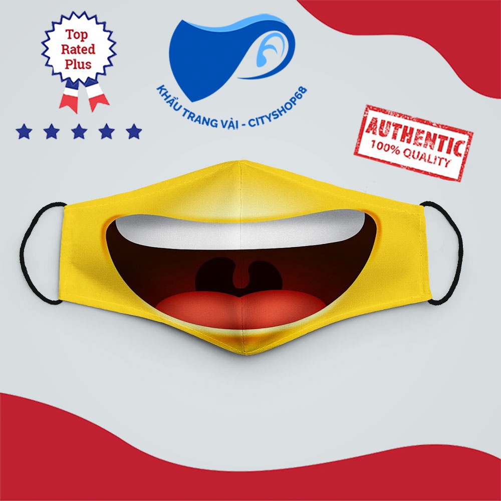 Khẩu Trang Chống Nắng Tia UV EMOJIS_19 CityShop68 Vải Poly Cotton 100%, Ngăn Bụi Mịn, , Chống Giọt B