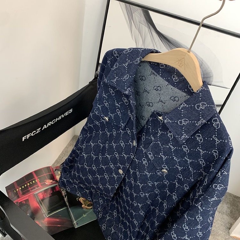 ÁO khoác Jean Xanh Đậm QUẢNG CHÂU CAO CẤP