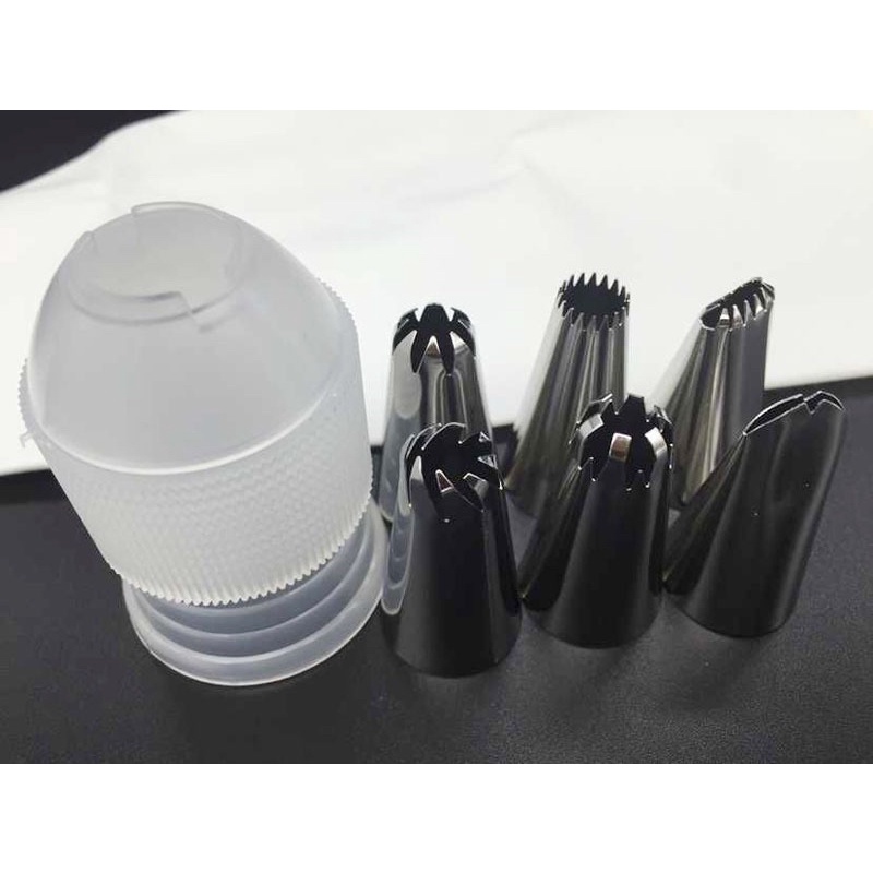 Bộ 6 đui kèm chốt + túi bắt kem bằng vải