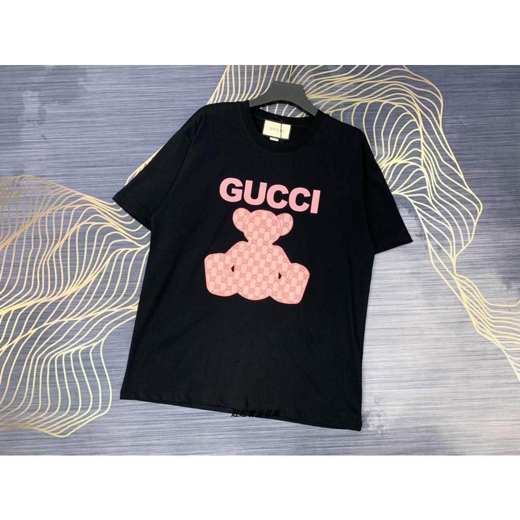 Áo thun tay ngắn cổ tròn thêu logo Gucci thời trang cá tính cho nam và nữ