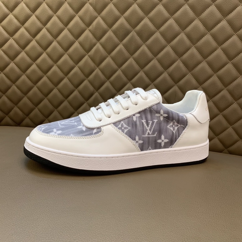 Giày sneakers phong cách thể thao nam cao cấp da thật Louis Vuitton LV thiết kế năng động và thời trang