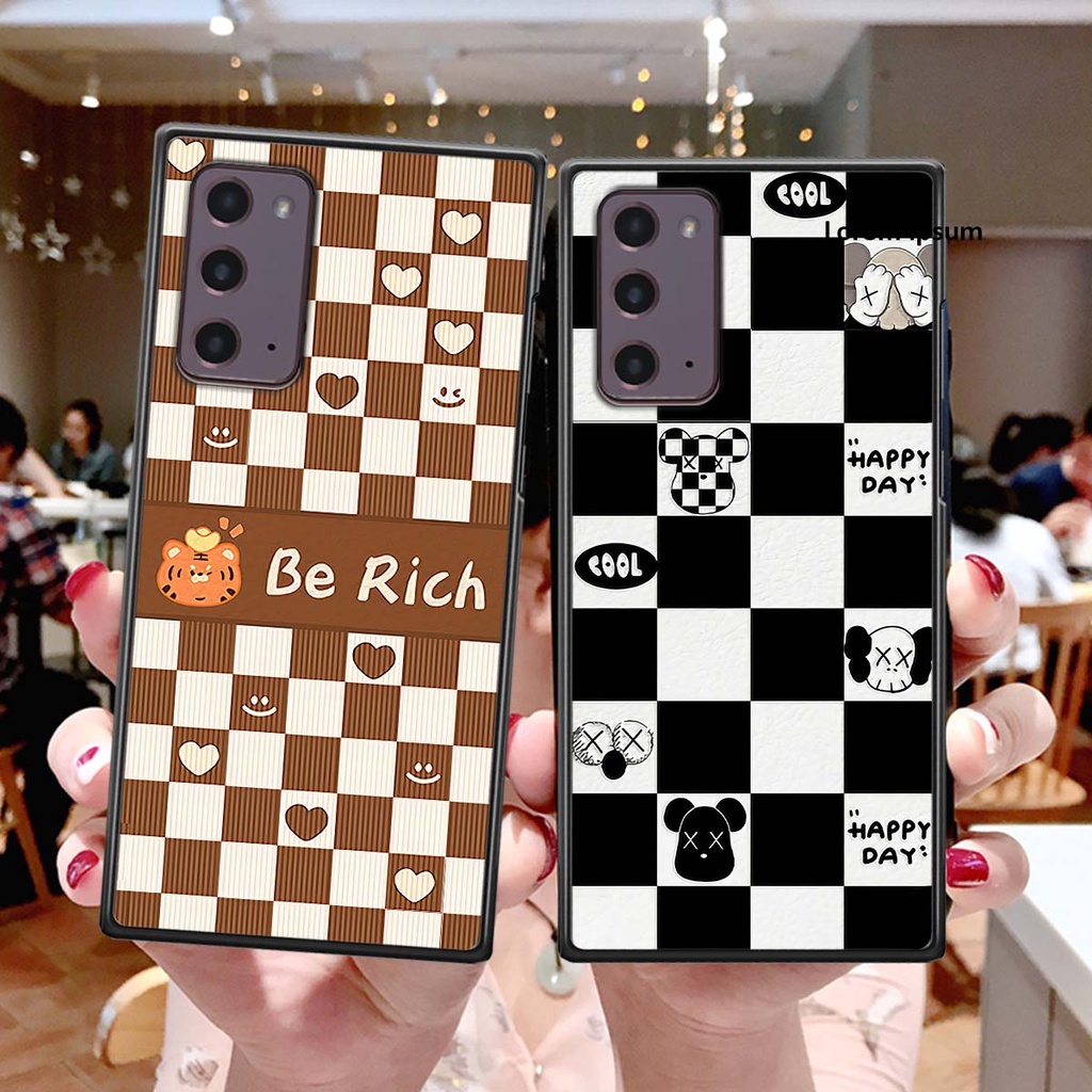 Ốp Samsung Note 20 Ultra gấu Bear rick caro vuông thời trang siêu đẹp