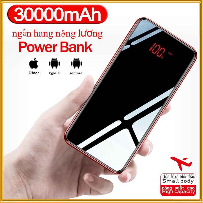 Powerbank Nguồn điện dự phòng 30000mah sẵn sàng hỗ trợ sạc nhanh ngân hàng điện di động dung lượng đầy đủ