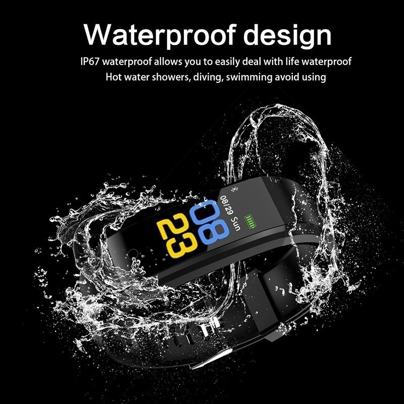 Đồng hồ đeo tay thông minh bluetooth ID115 Plus không thấm nước màn hình cảm ứng theo dõi nhịp tim tiện dụng