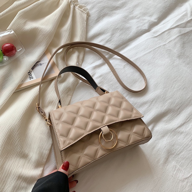 Túi Đeo Chéo Một Bên Vai Hình Vuông Họa Tiết Kim Cương Phong Cách Âu Mỹ Mới 2022 Cho Nữ